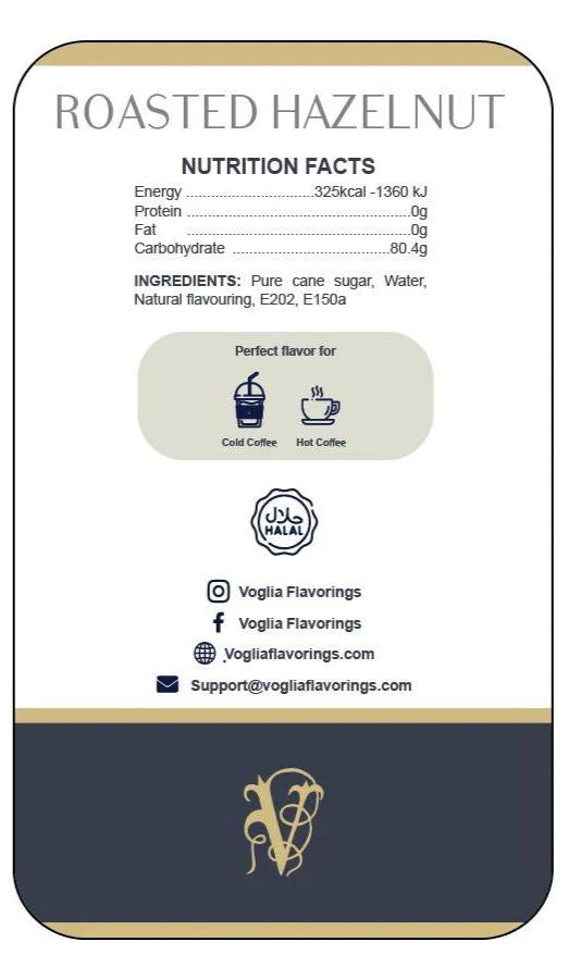 Voglia - Caramel - Coffee Syrup - 1.05 L